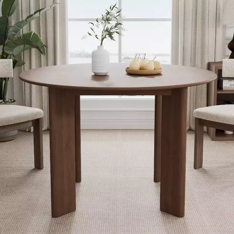 MAYEERTY 45 Wood Round Dining Table for 4, Farmhouse Modern Kitchen & Dining Room Table
