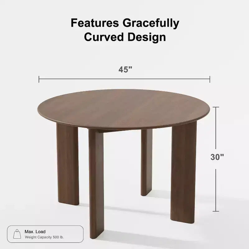 MAYEERTY 45 Wood Round Dining Table for 4, Farmhouse Modern Kitchen & Dining Room Table