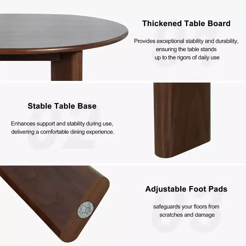 MAYEERTY 45 Wood Round Dining Table for 4, Farmhouse Modern Kitchen & Dining Room Table