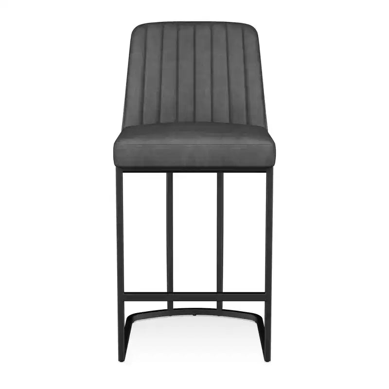 Dyonery 25.6 Counter Height Bar Stools with Padded Back, Faux Leather Upholstery