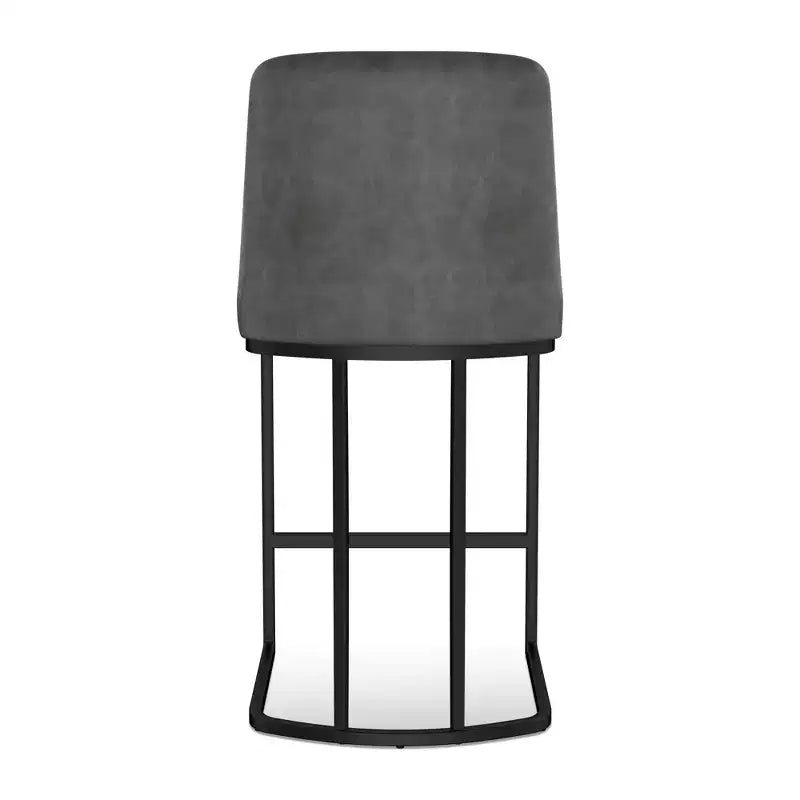 Dyonery 25.6 Counter Height Bar Stools with Padded Back, Faux Leather Upholstery