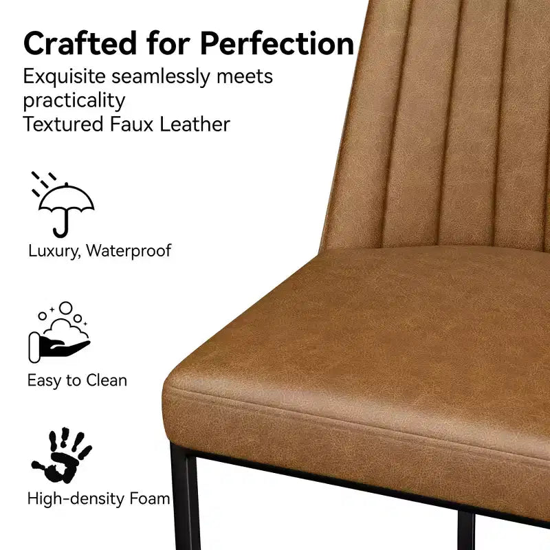 Dyonery 25.6 Counter Height Bar Stools with Padded Back, Faux Leather Upholstery