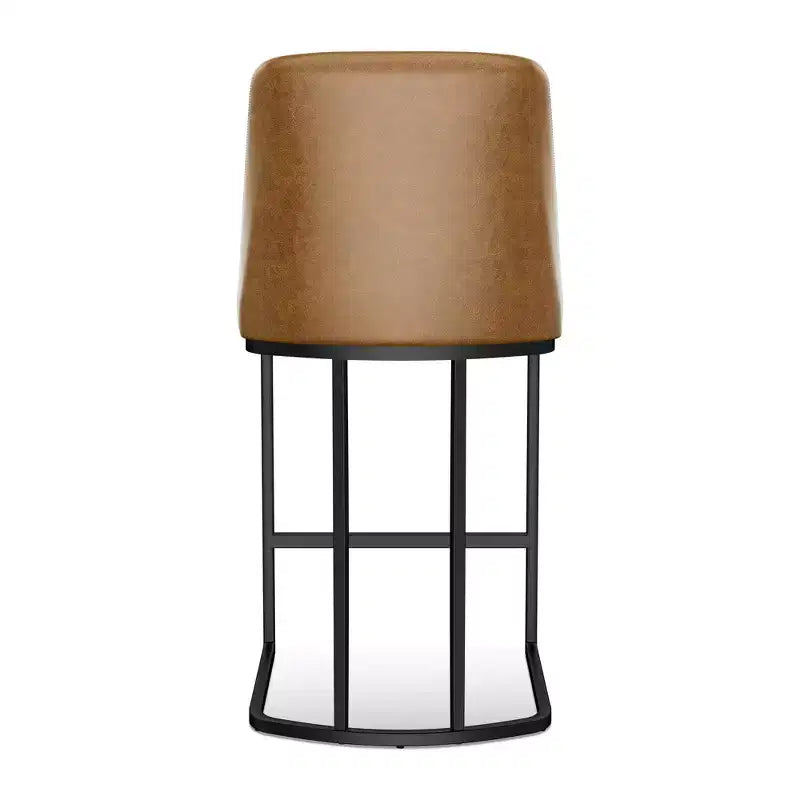 Dyonery 25.6 Counter Height Bar Stools with Padded Back, Faux Leather Upholstery