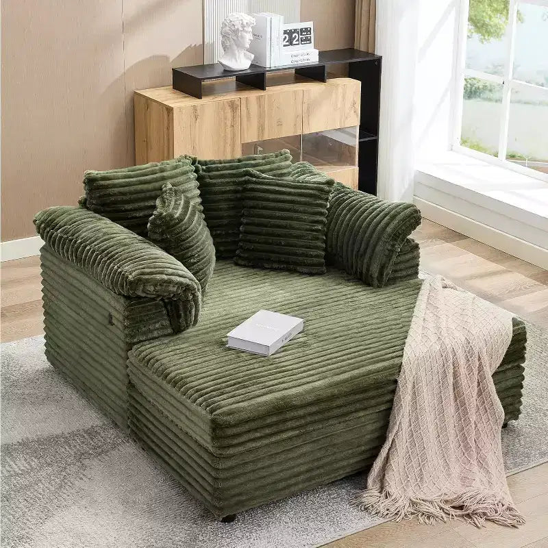 Canapé d'intérieur en velours côtelé, grand et confortable