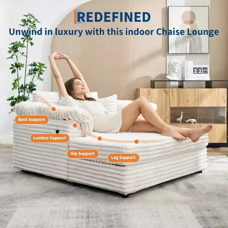 Canapé d'intérieur en velours côtelé, grand et confortable