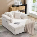 Oversized Chaise sofa Indoor, Comfy Corduroy Lounge Sofa , Wide Armrest Pads & Throw Pillows, Cozy Sleeper Couch for Living Room Apartments