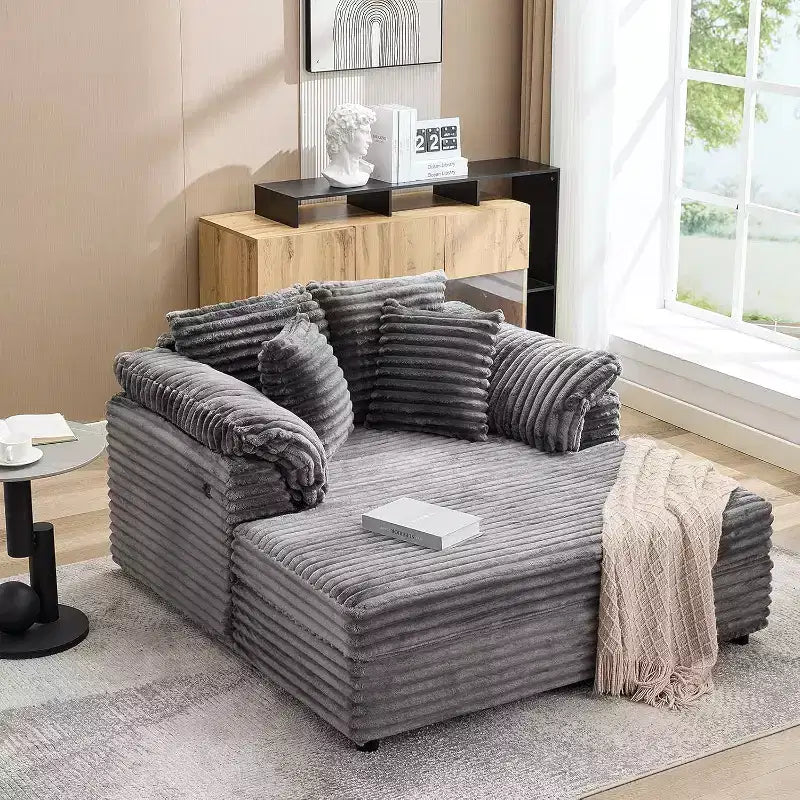 Canapé d'intérieur en velours côtelé, grand et confortable