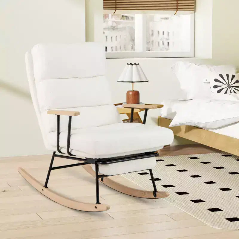 Costway 1/2 PCS Nursery Rocking Chair with 5-level Adjustable Backrest & Retractable Footrest
