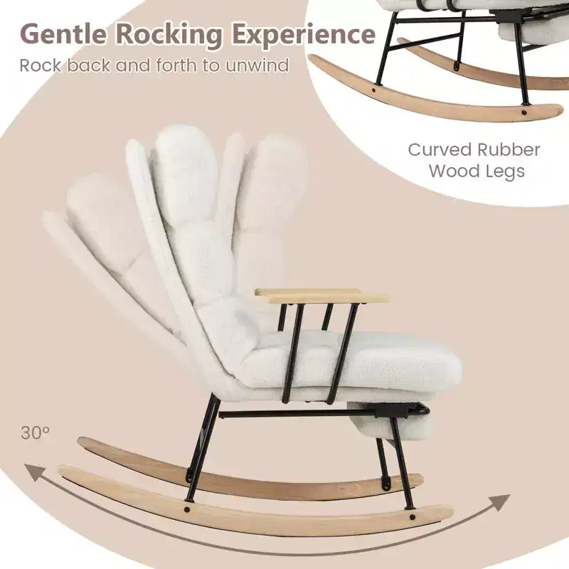 Costway 1/2 PCS Nursery Rocking Chair with 5-level Adjustable Backrest & Retractable Footrest