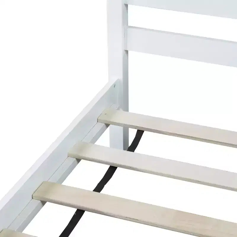 MAYEERTY Twin Bed Frame Upholstered Faux Leather Lumbar Support No Box Spring Needed