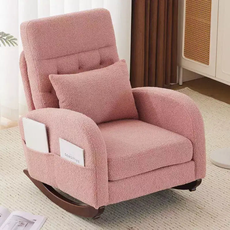 Karl Home Upholstered Pink Rocking Chair