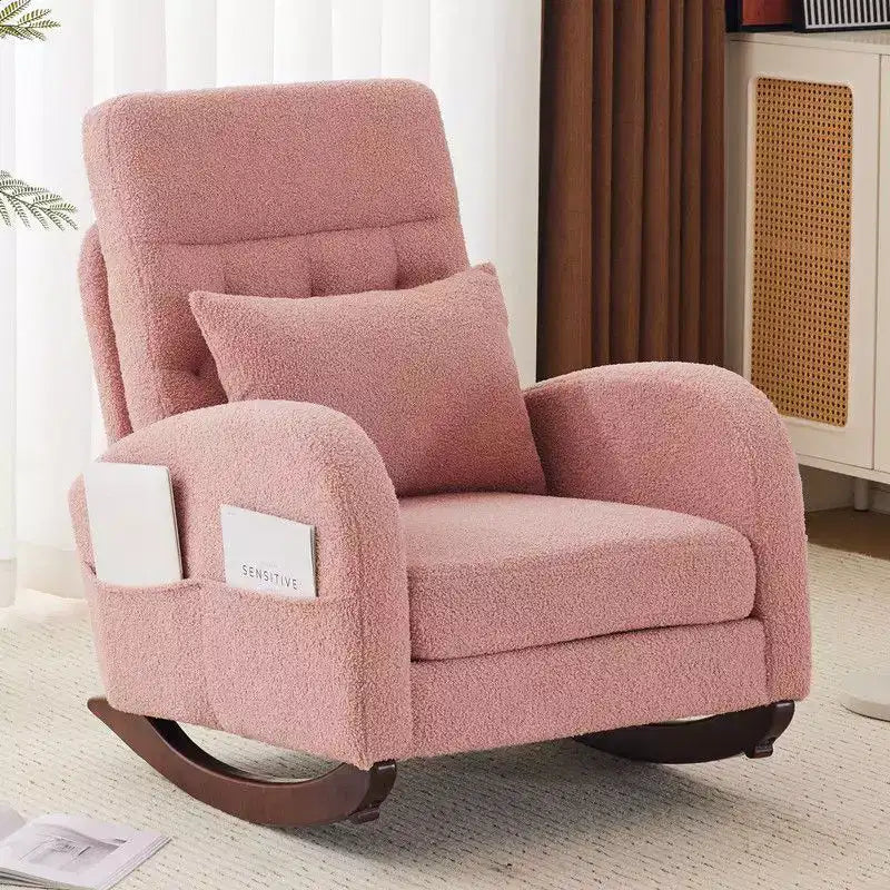 Karl Home Upholstered Pink Rocking Chair