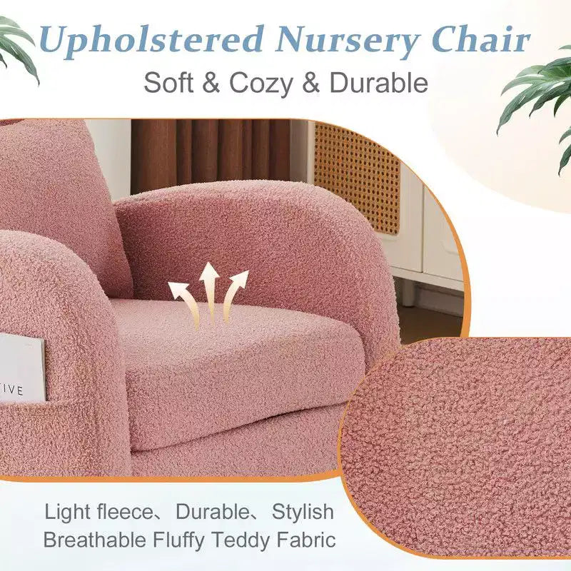 Karl Home Upholstered Pink Rocking Chair