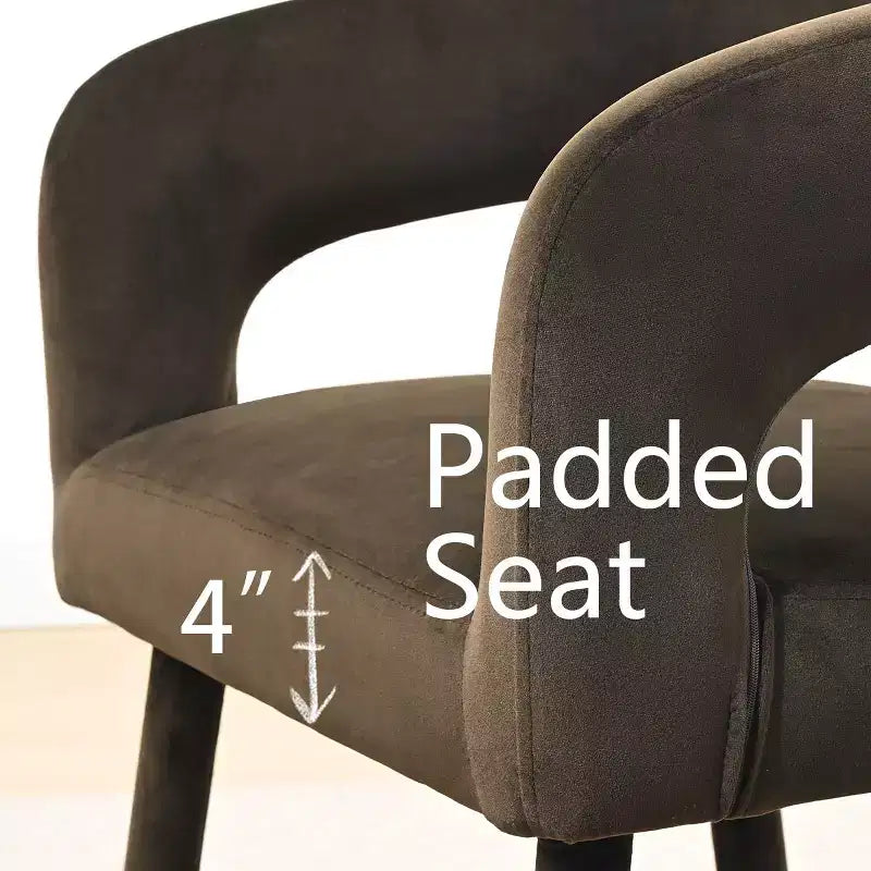 Tabouret de bar moderne en velours à hauteur de comptoir avec dossier