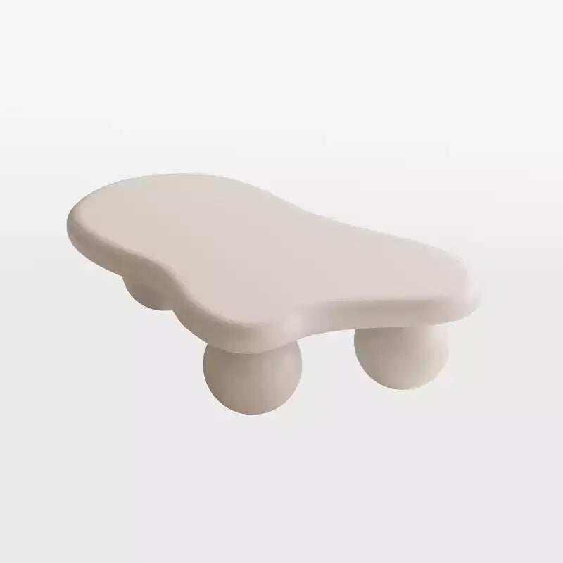 Table basse Nuage avec pieds boules, Table basse centrale irrégulière et moderne