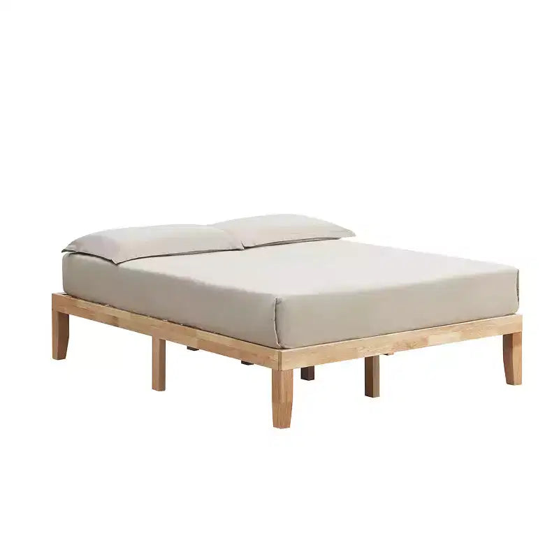 Costway Queen Size 14 in Wooden Bed Frame Mattress Platform Wood Slats Support EspressoNatural