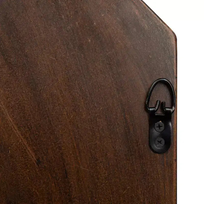 Miroir mural encadré en bois sculpté hexagonal