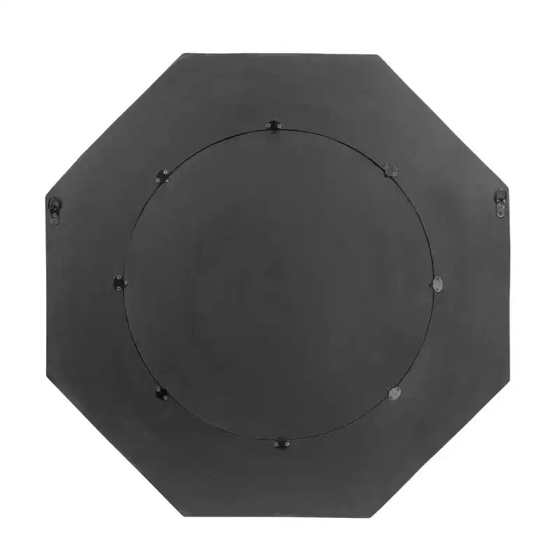 Miroir mural encadré en bois sculpté hexagonal