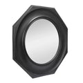 Storied Home Hexagonal Carved Wood Framed Wall Mirror